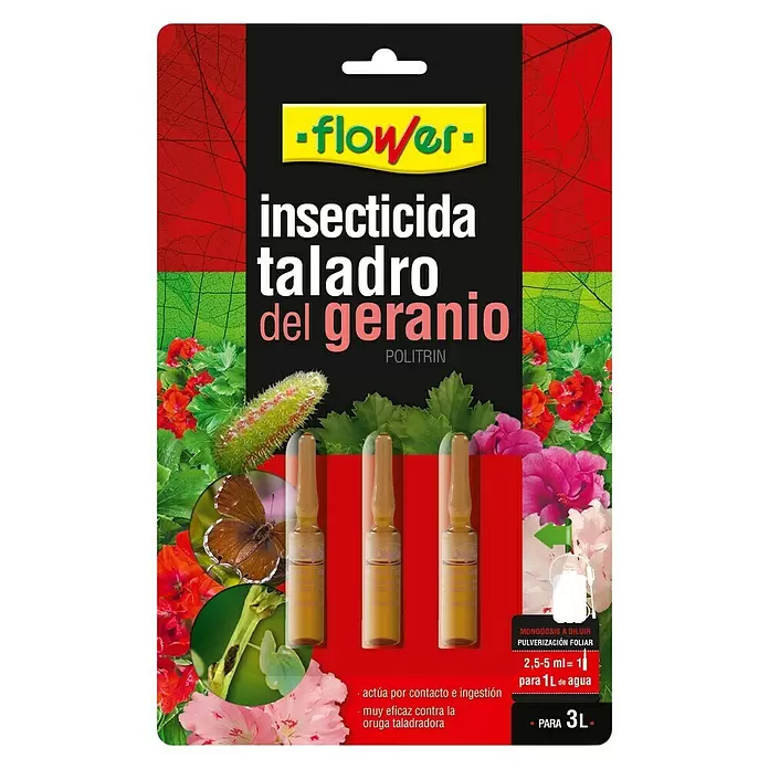 Flower Insecticida anti-taladro Geranio Monodosis - 3 uds. - Vista frontal