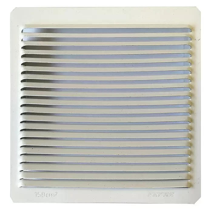 Rejilla de ventilación encastrable - 16,5 x 17 cm, Blanco, Espesor: 0,8 mm, Aluminio - Vista frontal