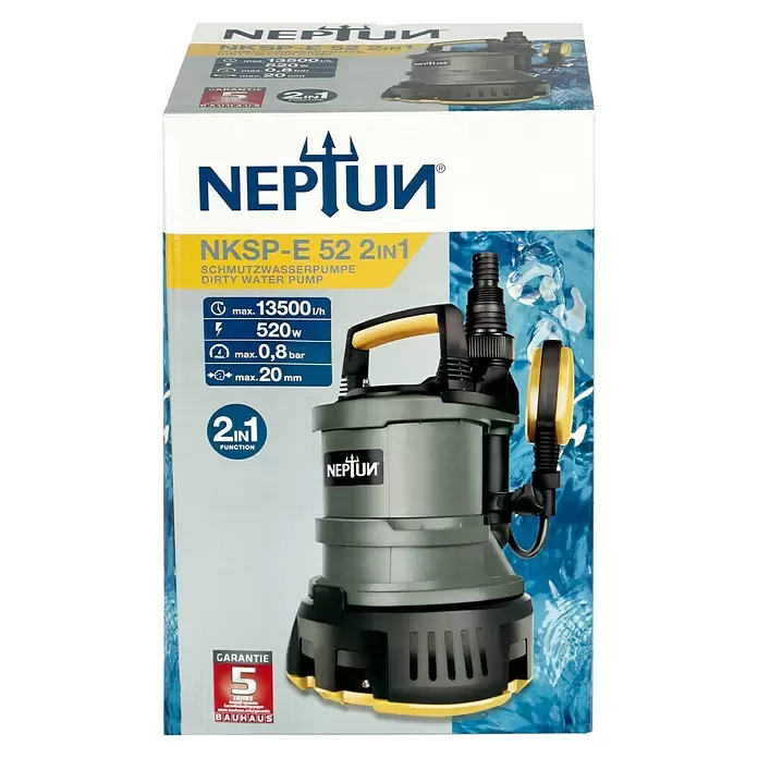 Neptun Gartenpumpe NGP-E 120 - 1.100 W, Max. Fördermenge: 4.500 l/h - Vorderansicht