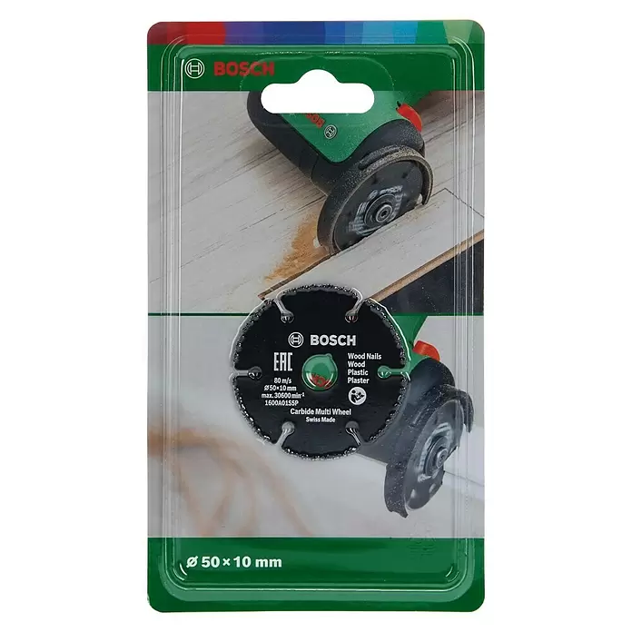 Bosch Karbid-Trennscheibe Carbide Multi Wheel - Durchmesser: 50 mm, Stärke: 1 mm, Geeignet für: Holz - Vorderansicht