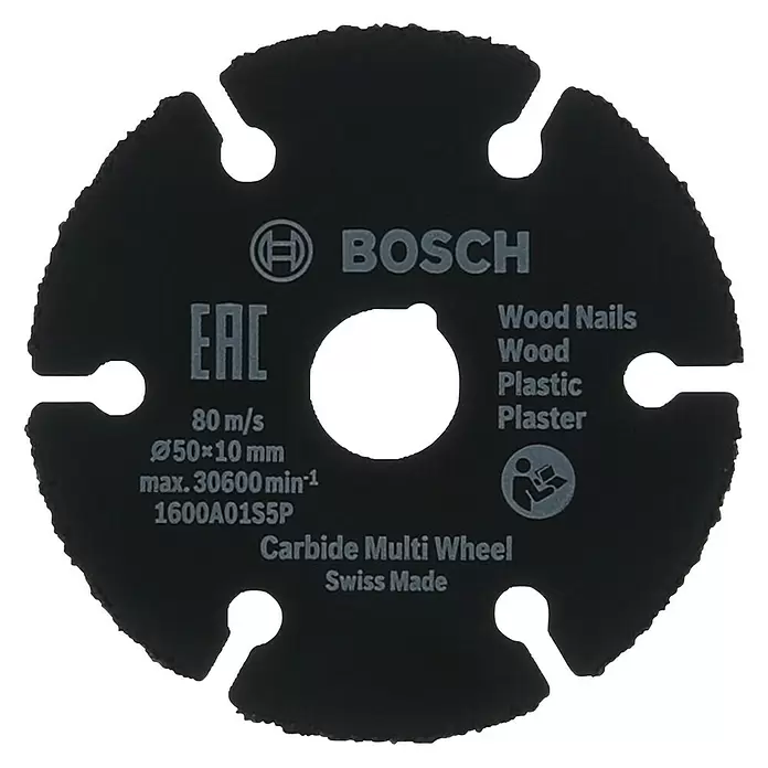 Bosch Karbid-Trennscheibe Carbide Multi Wheel - Durchmesser: 50 mm, Stärke: 1 mm, Geeignet für: Holz - Draufsicht