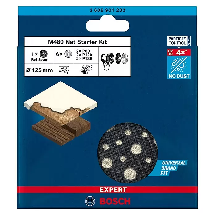 Bosch Expert Schleifgitter-Set Expert M480 - Durchmesser: 125 mm, 7 -tlg. - Vorderansicht