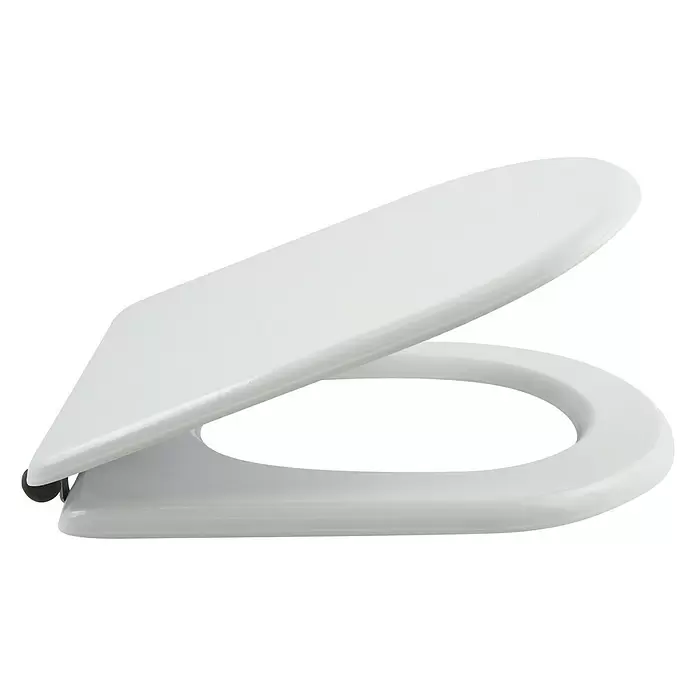 MSV Tapa de WC Easy - Con caída amortiguada, MDF, Blanco - Vista de perfil derecho