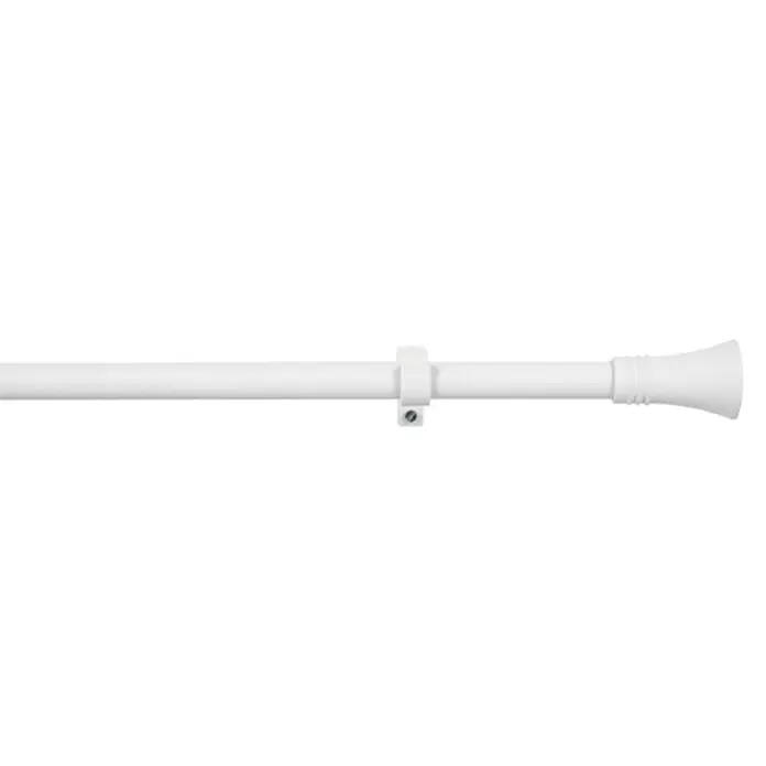 Barra para cortinas Kit modelo cono-anillo - Blanco, Largo: 160 cm, Diámetro: 19 mm - Primer plano