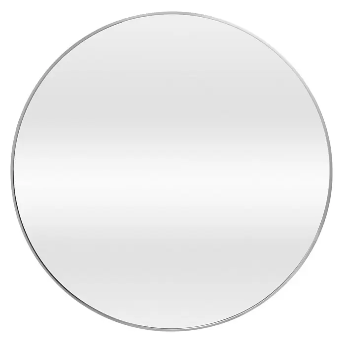 Spiegel rund Levi - Durchmesser: 60 cm, Silber - Vorderansicht