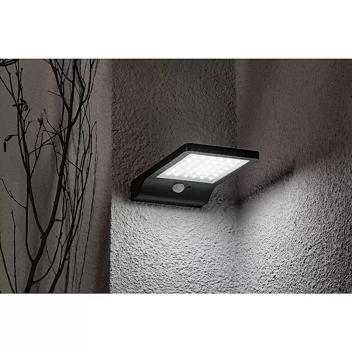 Aplique solar LED para exterior - Detector de movimiento, Blanco frío, IP44 - Foto ambiente