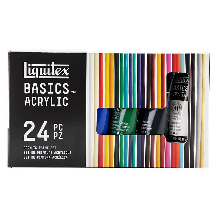 Liquitex Basics Acrylverfset - 24 st. x 22 ml, Tube - Vooraanzicht