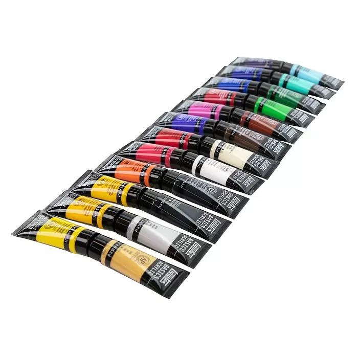 Liquitex Basics Acrylverfset - 24 st. x 22 ml, Tube - Diagonaal zicht
