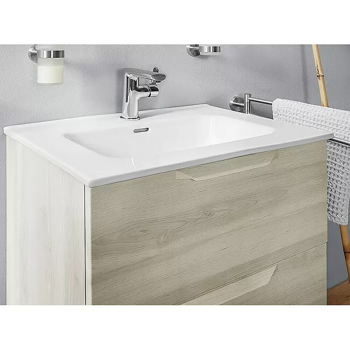 Riva Urban Waschtischunterschrank - 60 x 45 x 56,5 cm, Eiche Grau/Weiß, Matt - Stimmungsaufnahme