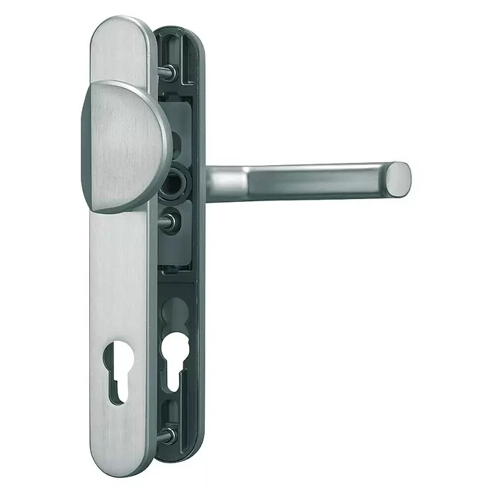 Abus Schutzbeschlag SRG 92 N - Schmalrahmen, Aluminium, Türstärke: 59 mm - 65 mm, Knopf außen, Drücker innen - Vorderansicht