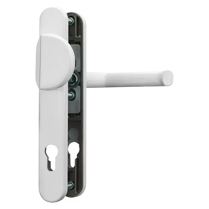 Abus Schutzbeschlag SRG 92 N - Schmalrahmen, Weiß, Türstärke: 59 mm - 69 mm, Knopf außen, Drücker innen - Vorderansicht