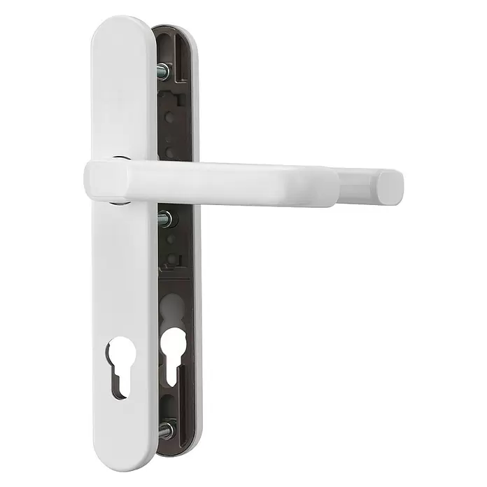 Abus Schutzbeschlag SRG 92 N - Schmalrahmen, Weiß, Türstärke: 59 mm - 69 mm, Drücker beidseitig - Vorderansicht