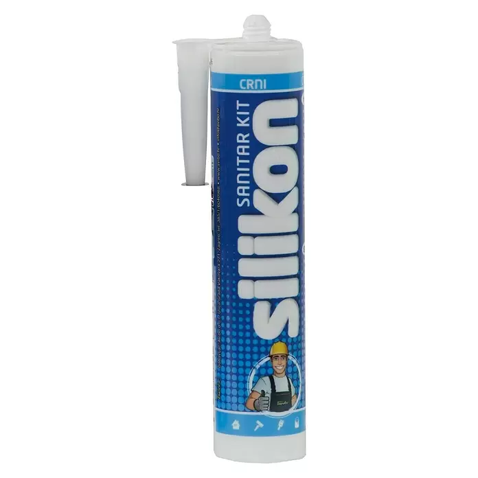 Sanitarni silikon - Crne boje, 300 ml - Pogled sprijeda