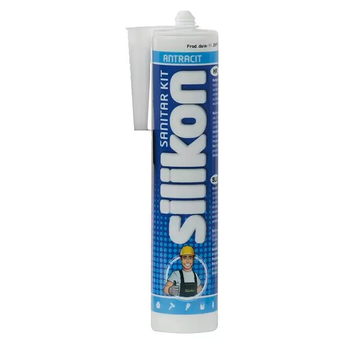 Sanitarni silikon - Antracit, 300 ml - Pogled sprijeda