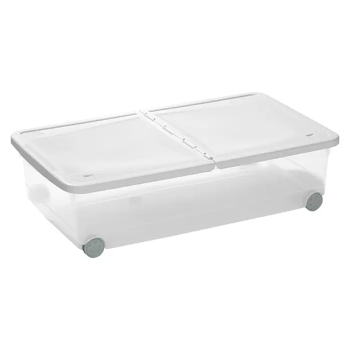 Keter Caja con ruedas Logic - Capacidad: 30 l, Transparente - Vista angular