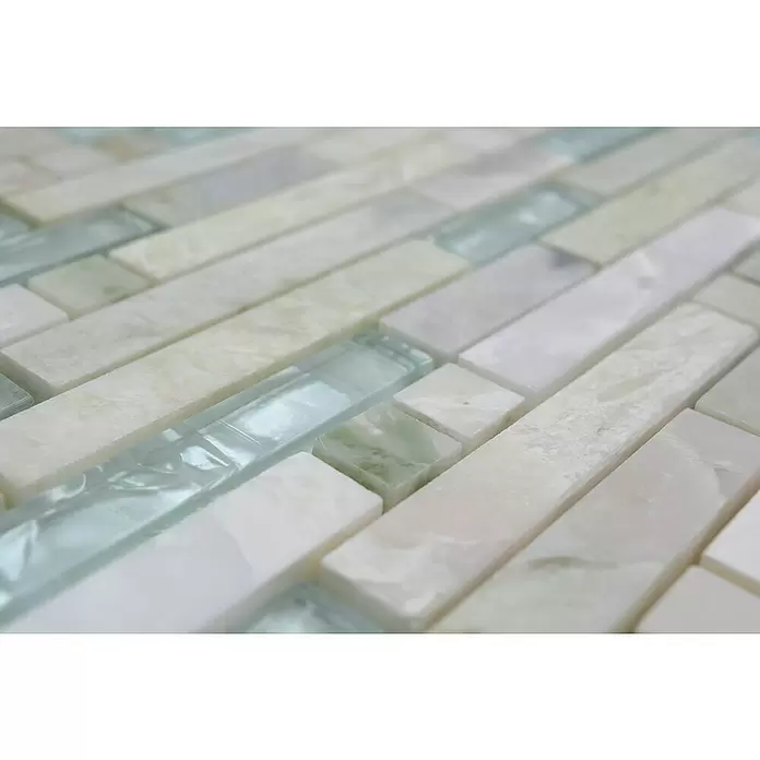 Mozaïektegel verband glas Mix XCM MV738 - 30 x 30 cm, Goud, Glanzend - Close-up