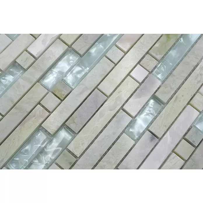 Mozaïektegel verband glas Mix XCM MV738 - 30 x 30 cm, Goud, Glanzend - Close-up