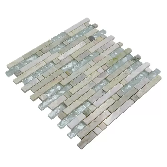 Mozaïektegel verband glas Mix XCM MV738 - 30 x 30 cm, Goud, Glanzend - Diagonaal zicht