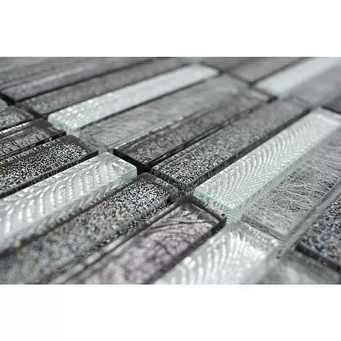 Mozaïektegel stroken glas XCM ST DS - 29,8 x 30,4 cm, Glanzend - Close-up