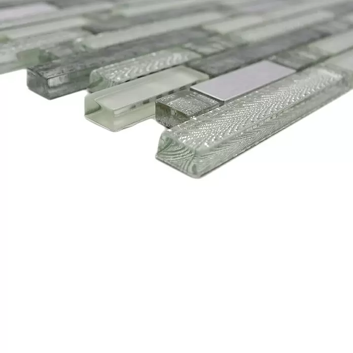 Mozaïektegel verband Mix XCM MV698 - 29,8 x 30,4 cm, Grijs/Zilver, Glanzend - Close-up