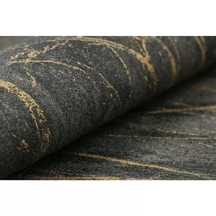 Rasch Factory 4 Vliestapete Marmor - Schwarz, Steinoptik, 10,05 x 0,53 m - Detailaufnahme