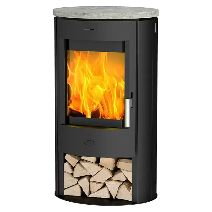 Fireplace Kaminofen Zaria - 6 kW, Raumheizvermögen: 108 m³, Schwarz - Vorderansicht