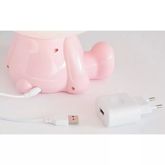 Idp Lampshades Lámpara de sobremesa LED redonda Nestor - 3 W, Ø x Al: 19,5 x 25 cm, Rosado - Producto en uso