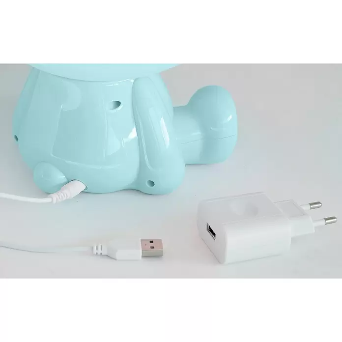 Idp Lampshades Lámpara de sobremesa LED redonda Nestor - 3 W, Ø x Al: 19,5 x 25 cm, Azul - Producto en uso