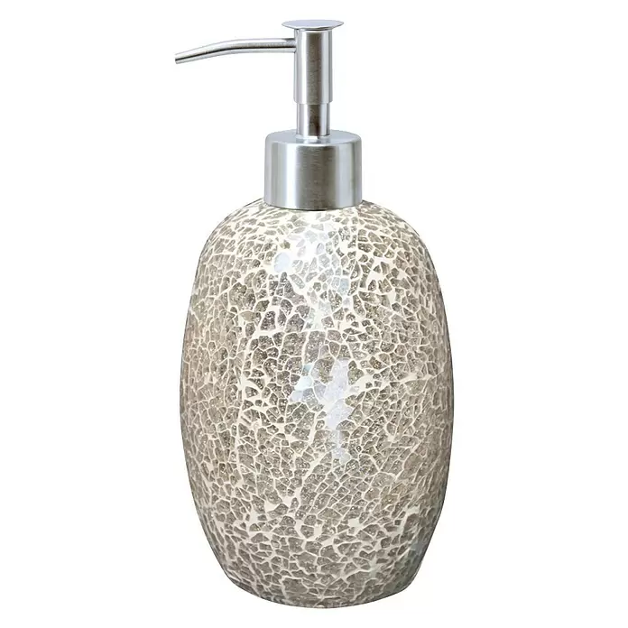 Dispensador de jabón Dora - Metal, Beige - Vista frontal
