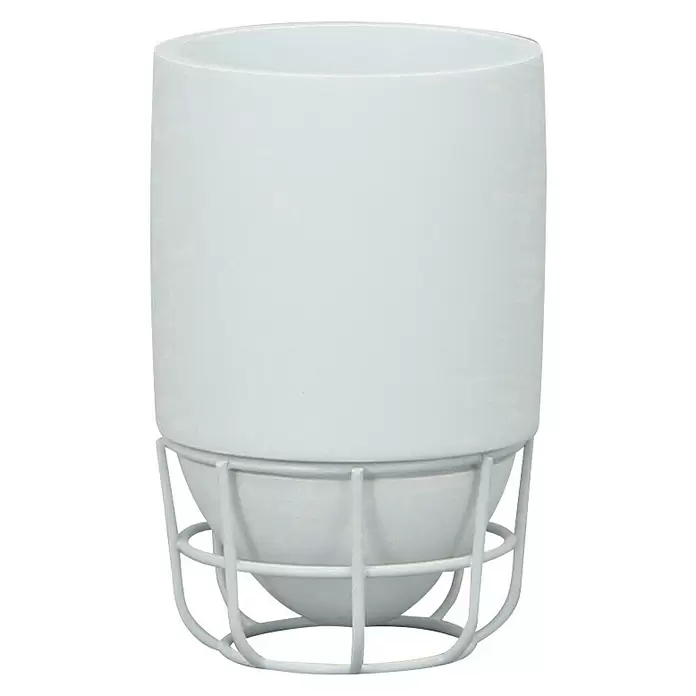 Vaso de encimera Grid - Poliresina, Blanco - Vista frontal