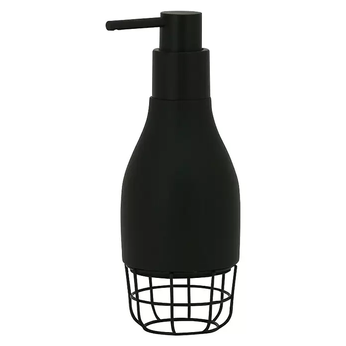 Dispensador de jabón Grid - Poliresina, Negro - Vista frontal