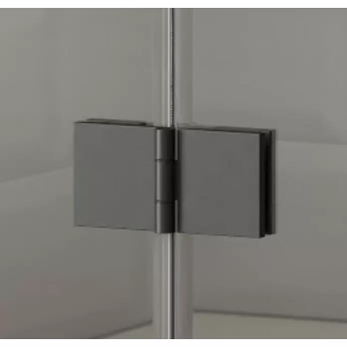 BAUHAUS Eckdusche Light Bifold - 90 x 90 x 190 cm, Beschichtet, Stärke: 5 mm, Schwarz - Detailaufnahme