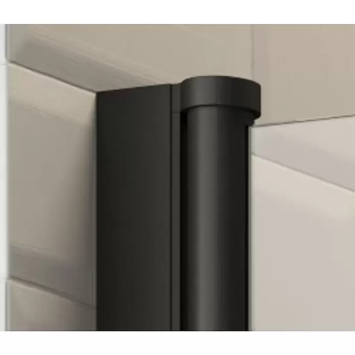 BAUHAUS Eckdusche Light Bifold - 90 x 90 x 190 cm, Beschichtet, Stärke: 5 mm, Schwarz - Detailaufnahme