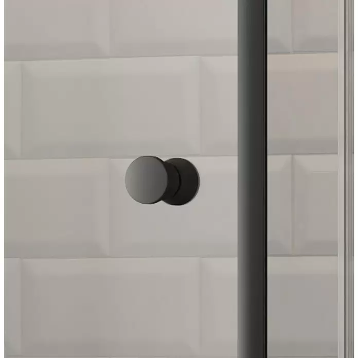 BAUHAUS Eckdusche Light Bifold - 90 x 90 x 190 cm, Beschichtet, Stärke: 5 mm, Schwarz - Detailaufnahme