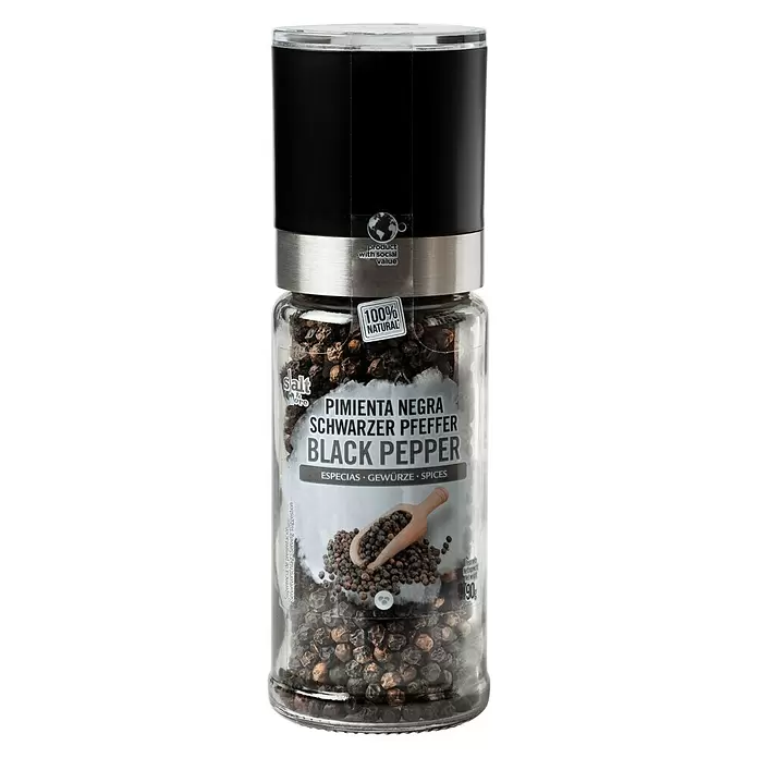 Salt&More Pfeffermühle Schwarzer Pfeffer - 90 g - Vorderansicht