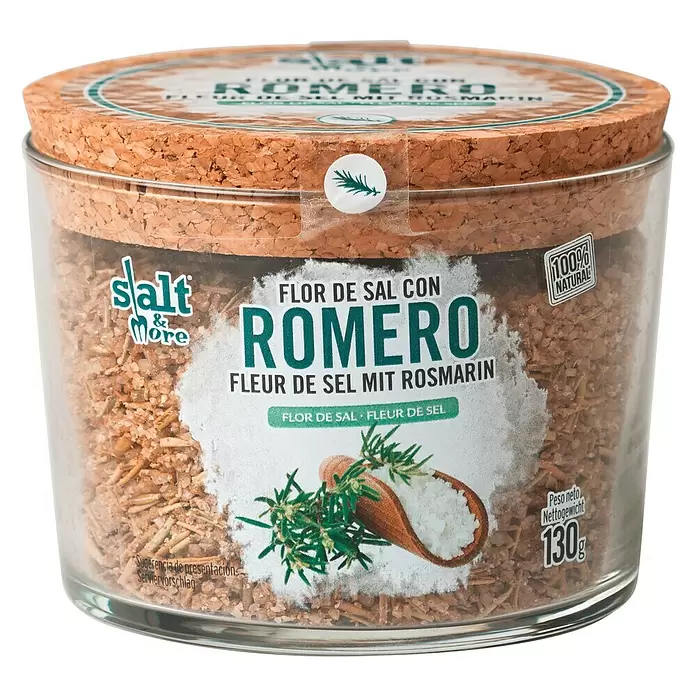 Salt&More Meersalz Fleur de Sel mit Rosmarin - 130 g - Vorderansicht