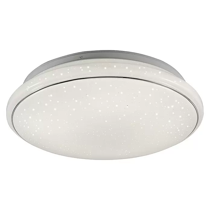 LeuchtenDirekt LED-Deckenleuchte rund Jupiter - 29 W, Ø x H: 58 x 10,8 cm, Weiß, Kaltweiß - Diagonale Ansicht