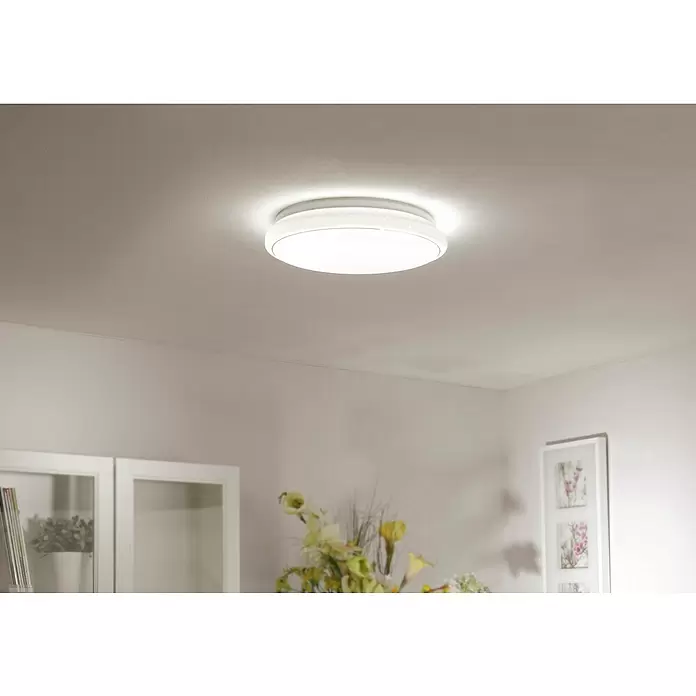 LeuchtenDirekt LED-Deckenleuchte rund Jupiter - 29 W, Ø x H: 58 x 10,8 cm, Weiß, Kaltweiß - Stimmungsaufnahme