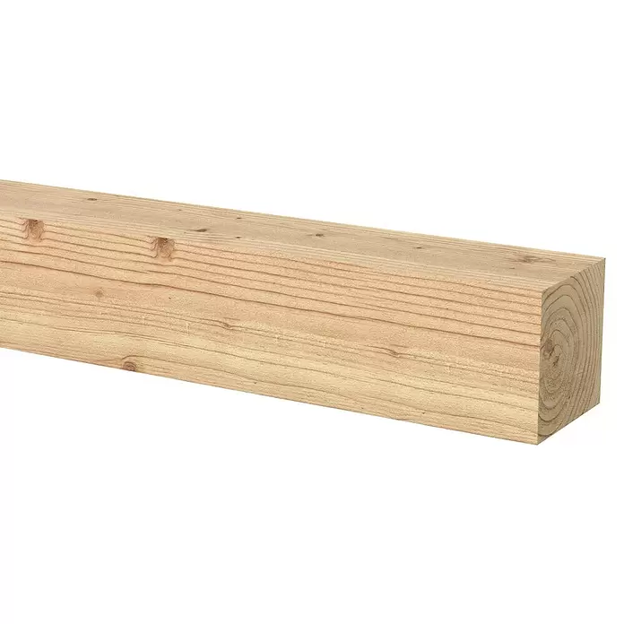 Houten paal ruw 10 cm - Lengte: 300 cm, Douglasspar, Roodbruin - Close-up