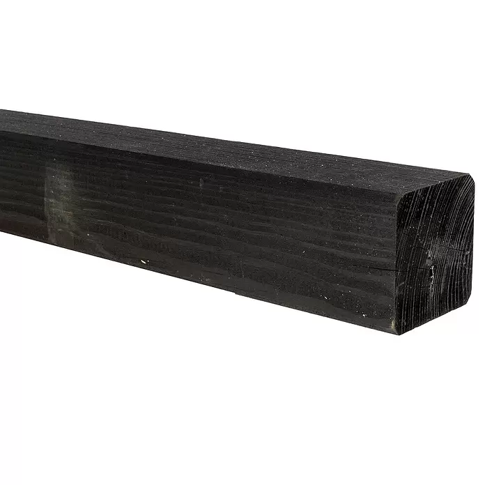Houten paal - Lengte: 270 cm, Grenen, Antraciet - Close-up