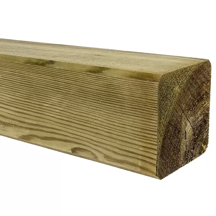 Houten paal - 180 x 8,8 x 8,8 cm, Grenen, Groen - Close-up