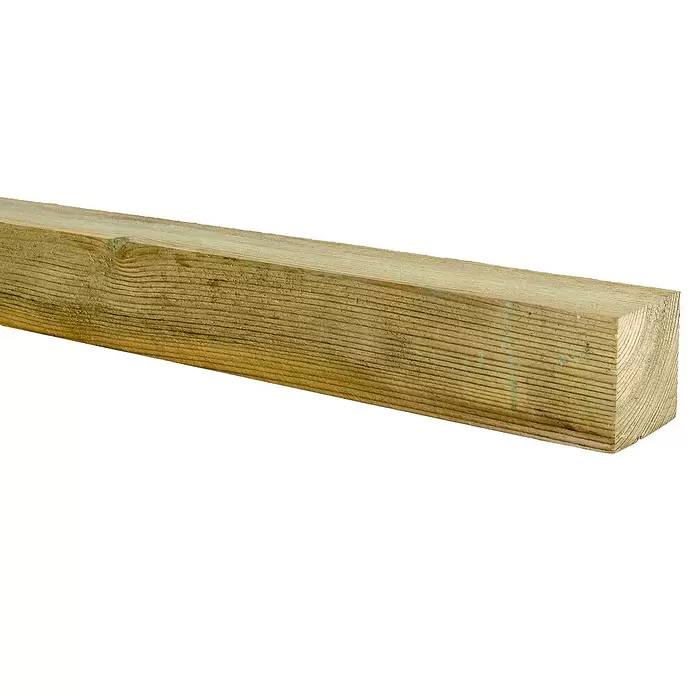 Houten paal - Lengte: 180 cm, Grenen, Groen - Close-up