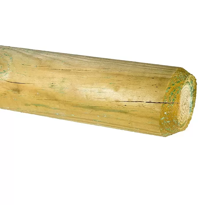 Houten paal rond - 60 x 6 x 6 cm, Grenen, Groen - Close-up
