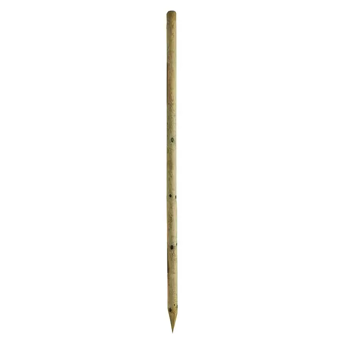 Houten paal rond - 60 x 6 x 6 cm, Grenen, Groen - Bovenaanzicht
