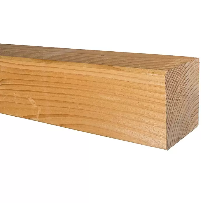 Houten paal - 300 x 12 x 12 cm, Douglasspar, Lichtbruin - Close-up
