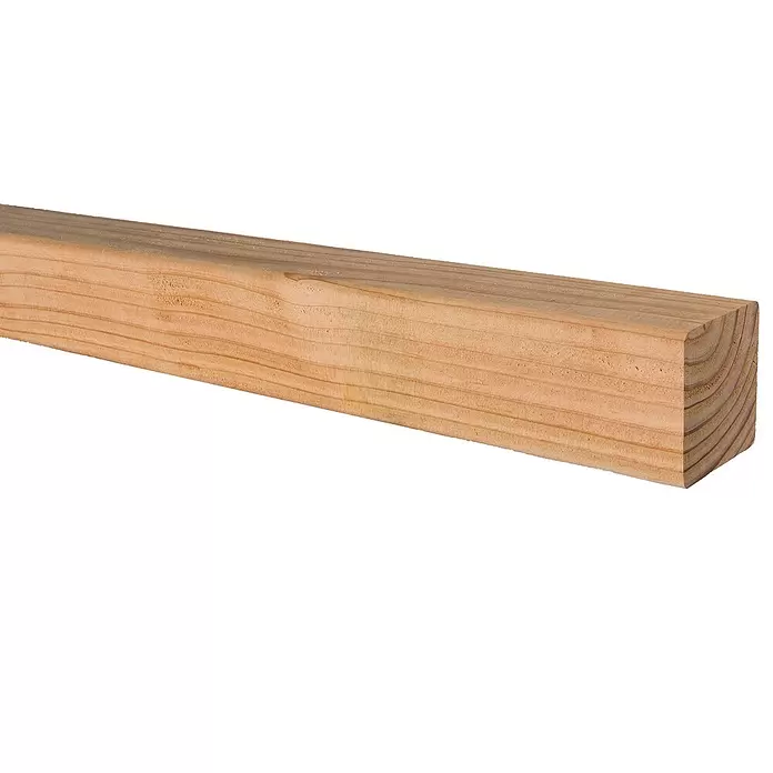 Houten paal - 240 x 6,5 x 6,5 cm, Douglasspar, Lichtbruin - Close-up