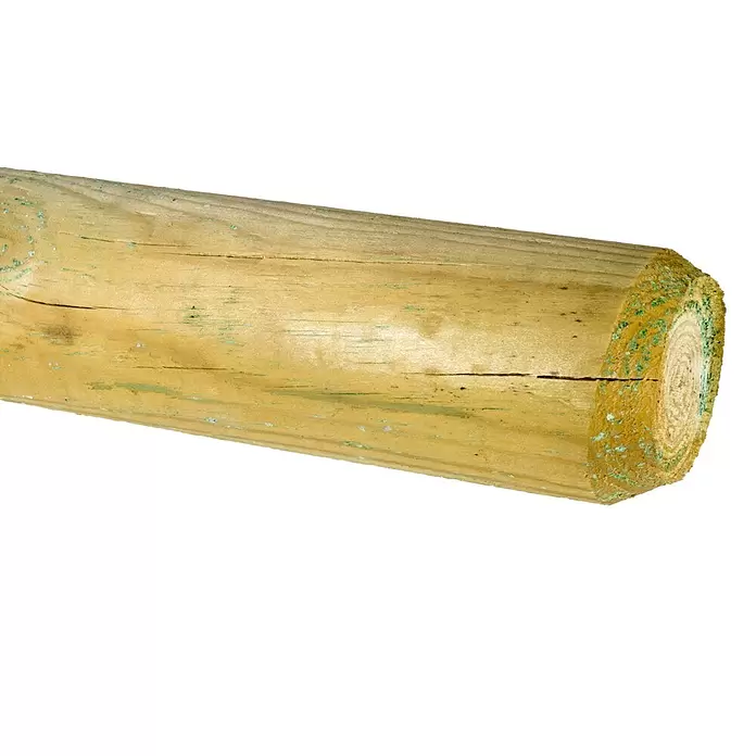 Houten paal rond - 200 x 6 x 6 cm, Grenen, Groen - Close-up