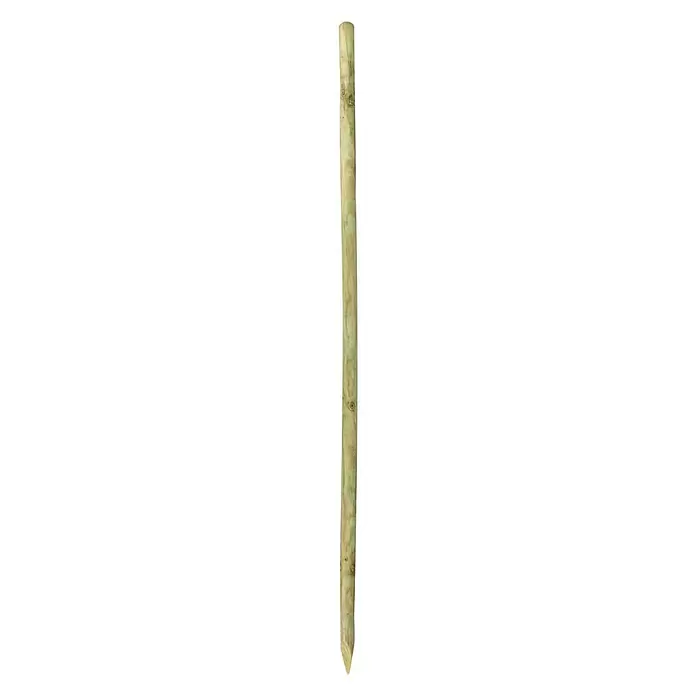 Houten paal rond - 240 x 6 x 6 cm, Grenen, Groen - Vooraanzicht