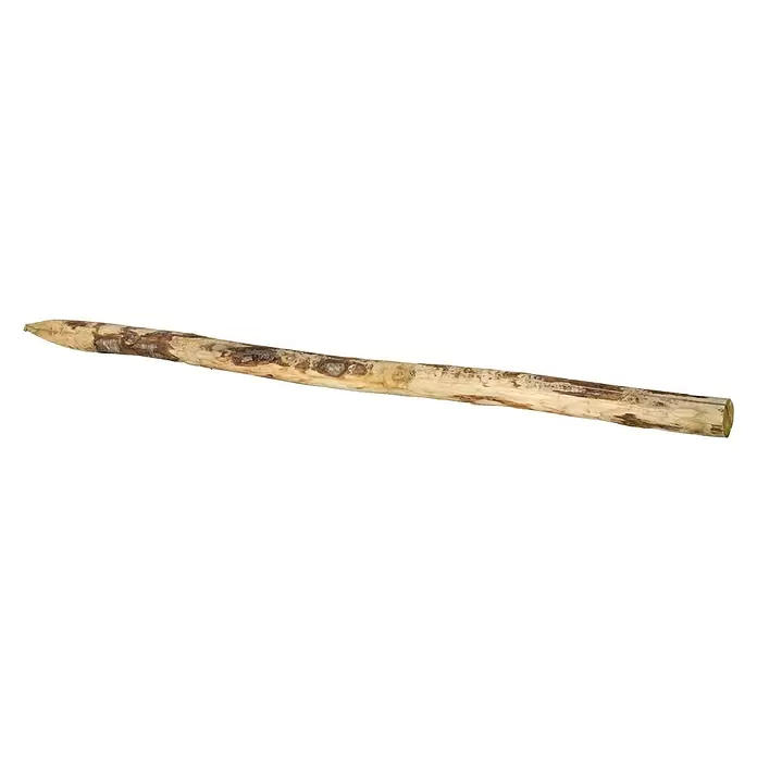 Houten paal rond - Lengte: 180 cm, Kastanje, Bruin - Diagonaal zicht