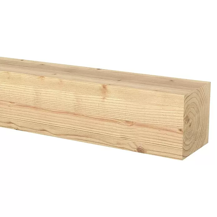 Houten paal ruw 20 cm - Lengte: 400 cm, Douglasspar, Roodbruin - Close-up